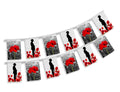 ANZAC Day Bunting - 5m long, 16 flags, 15x22cm flag