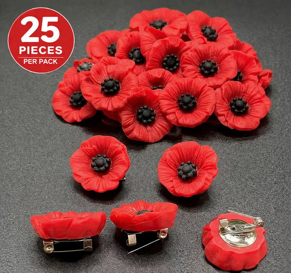Resin Poppy Pins (pk of 25)